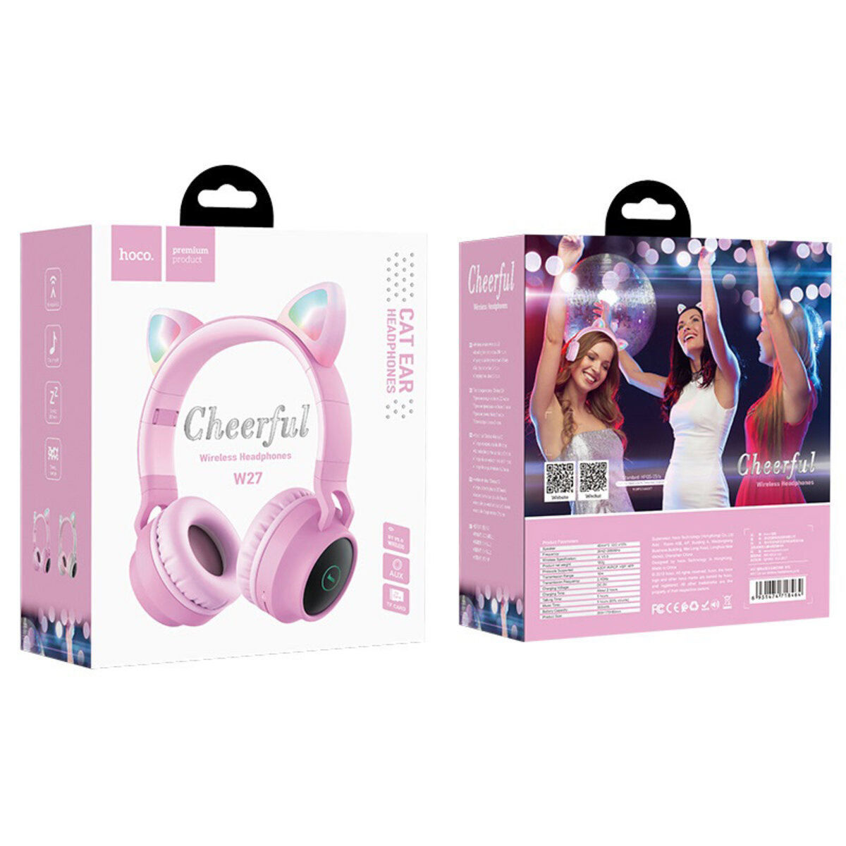Бездротові навушники HOCO W27 Cat ear wireless headphones Gray