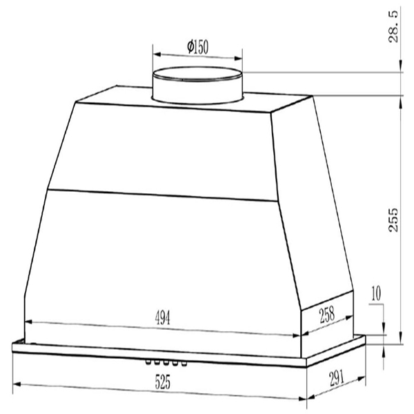 Витяжка GVC 020 B вбудована чорний (GRUNHELM)