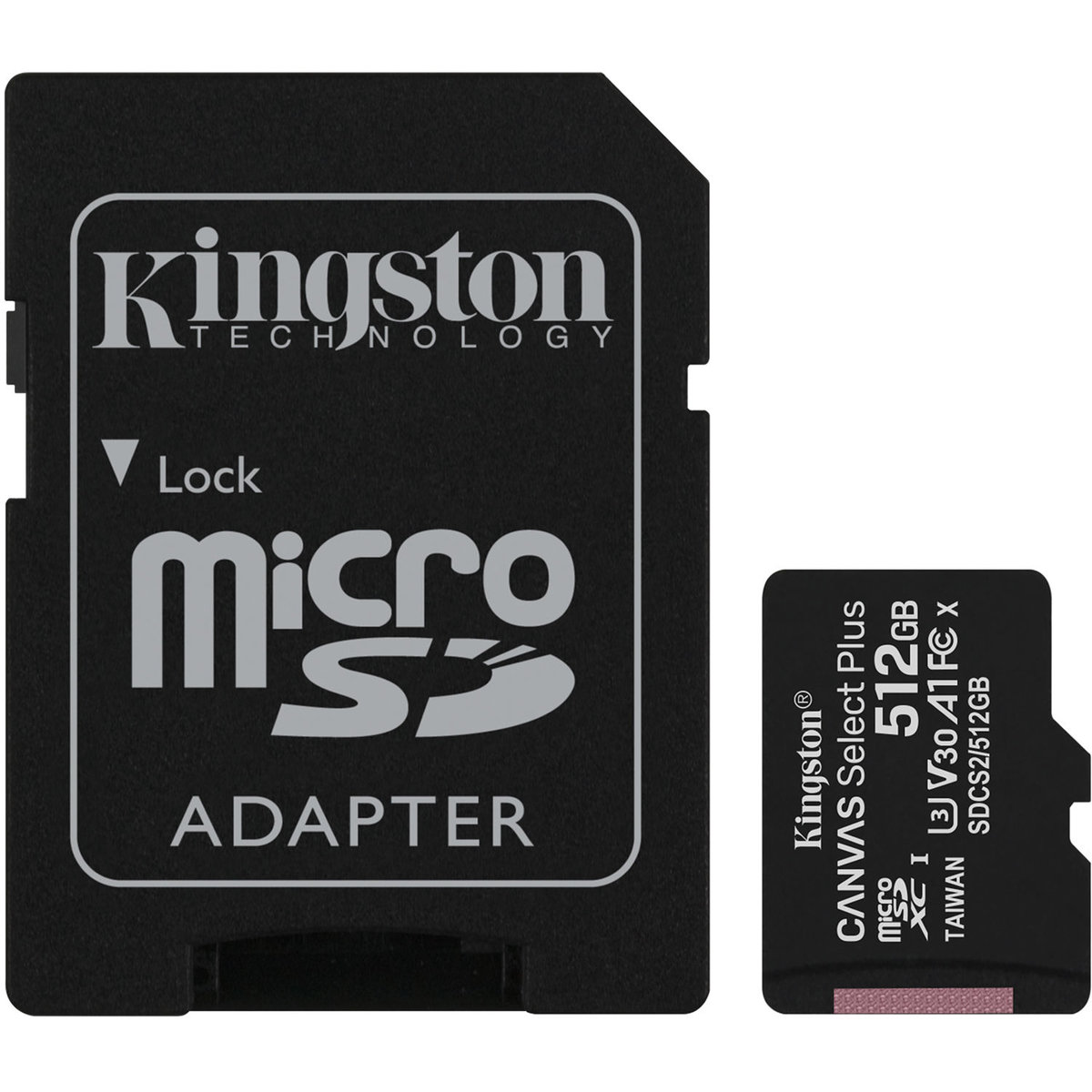 Карта пам'яті microSDXC (UHS-1) Kingston Canvas Select Plus 512Gb class 10 А1 (R-100MB/s) (adapter SD)