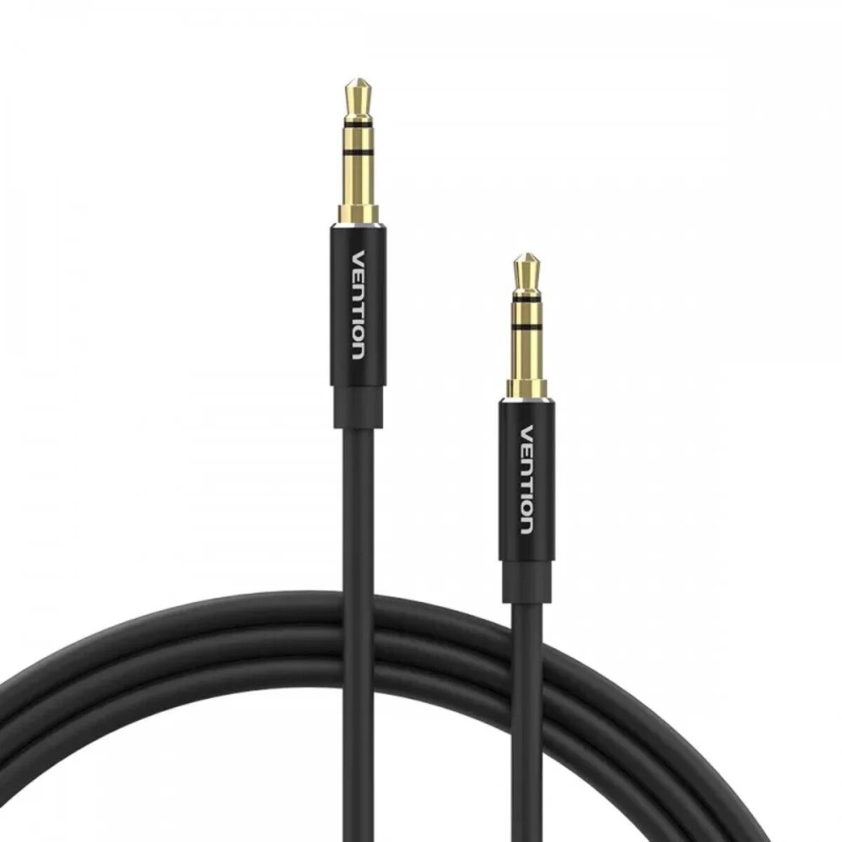 Аудіокабель Vention 3.5mm Male to Male Audio Cable 2M Black Aluminum Alloy Type (BAXBH)