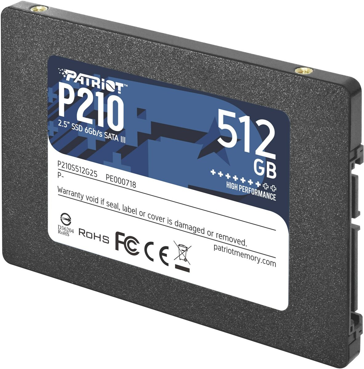 Накопичувач SSD Patriot P210 512GB 2.5" 7mm SATAIII 3D QLC