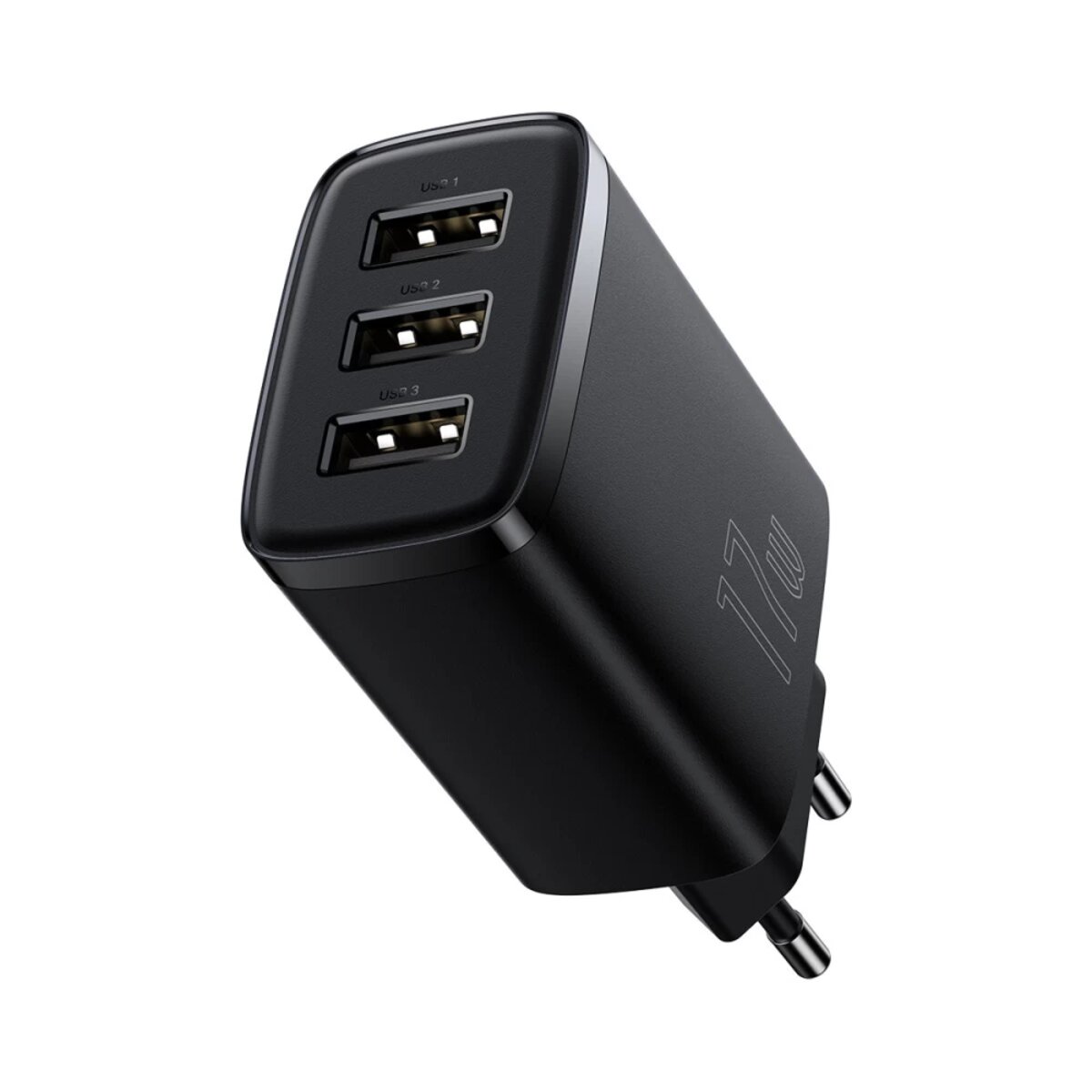 Мережевий зарядний пристрій Baseus Compact  Charger 3U 17W EU Black