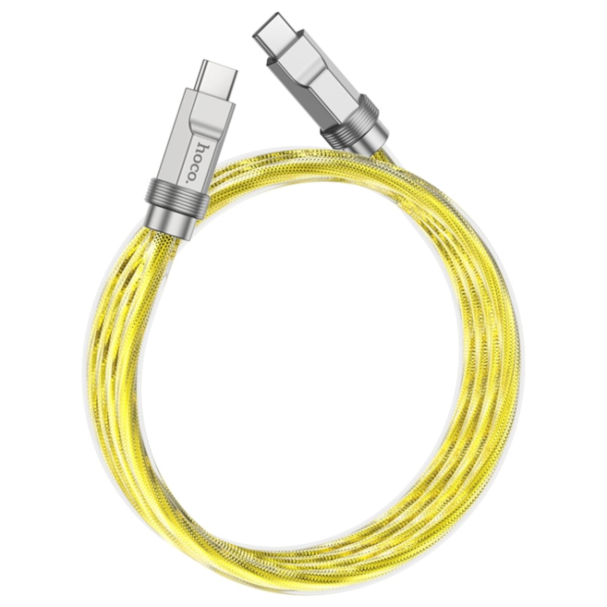 Кабель HOCO U113 Solid 100W silicone charging data cable Type-C to Type-C Gold