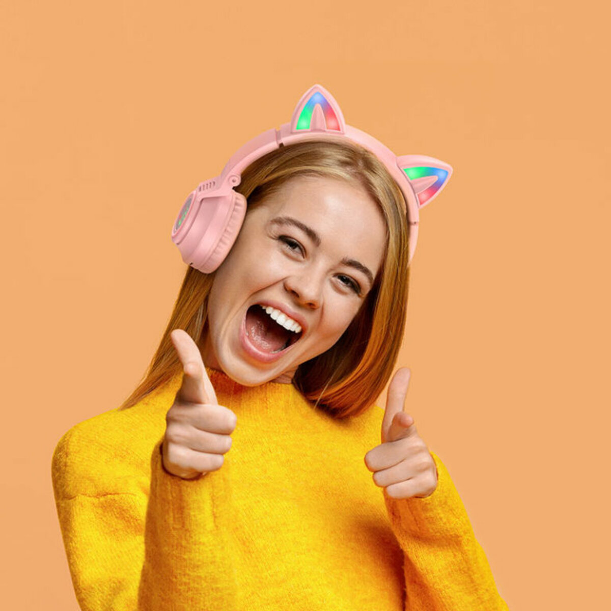 Бездротові навушники BOROFONE BO18 Cat ear BT headphonesPink