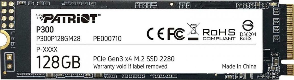 SSD M.2 Patriot P300 128GB NVMe 2280 PCIe 3.0 3D TLC