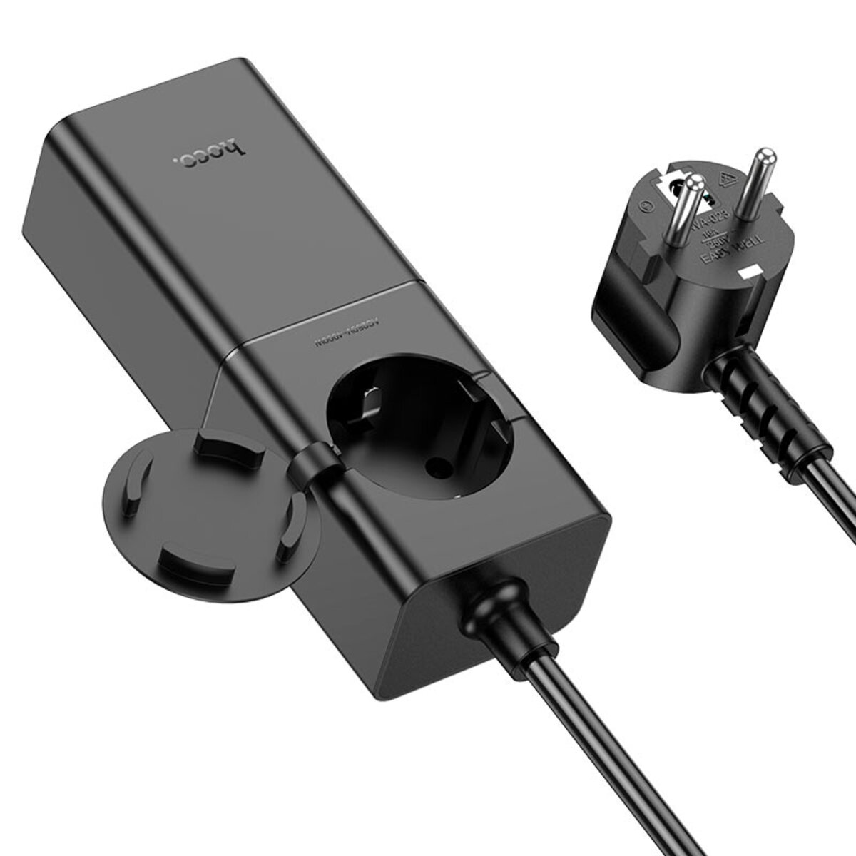 Мережевий зарядний пристрій HOCO NS4 Sharp PD65W(2C1A) desktop socket(EU/GER) Black