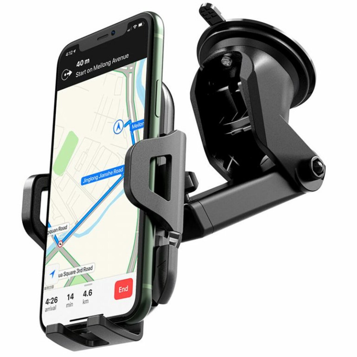 Автотримач для телефона HOCO CA76 Touareg one-touch center console car holder Black