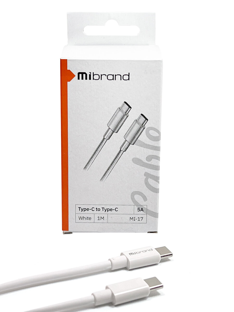 Кабель Mibrand MI-17 Flexible Charging Line Type-C for Type-C 5A 1m White