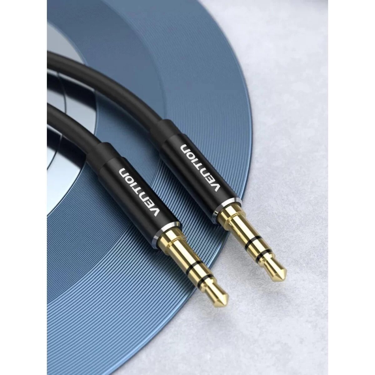 Аудіокабель Vention 3.5mm Male to Male Audio Cable 2M Black Aluminum Alloy Type (BAXBH)