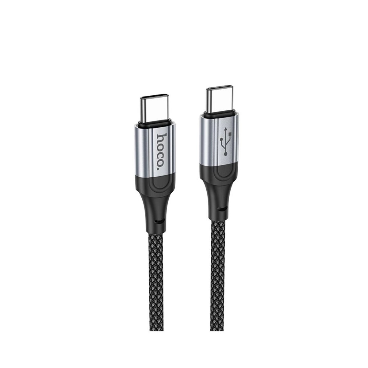 Кабель HOCO X102 Type-C to Type-C 3A, 1m, nylon, aluminum connectors, Black