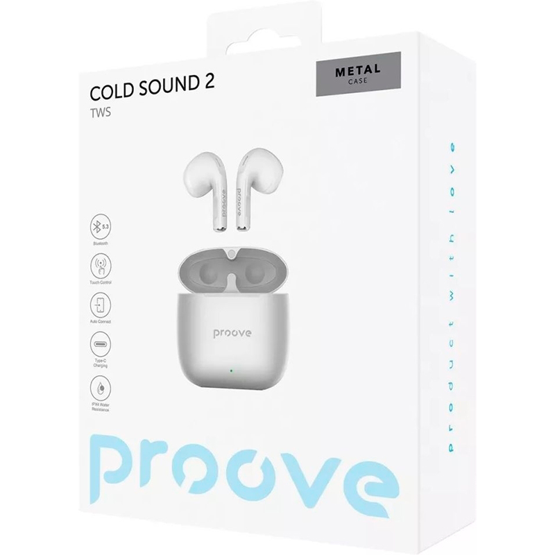 Bluetooth Навушники Proove Cold Sound 2 TWS (White)