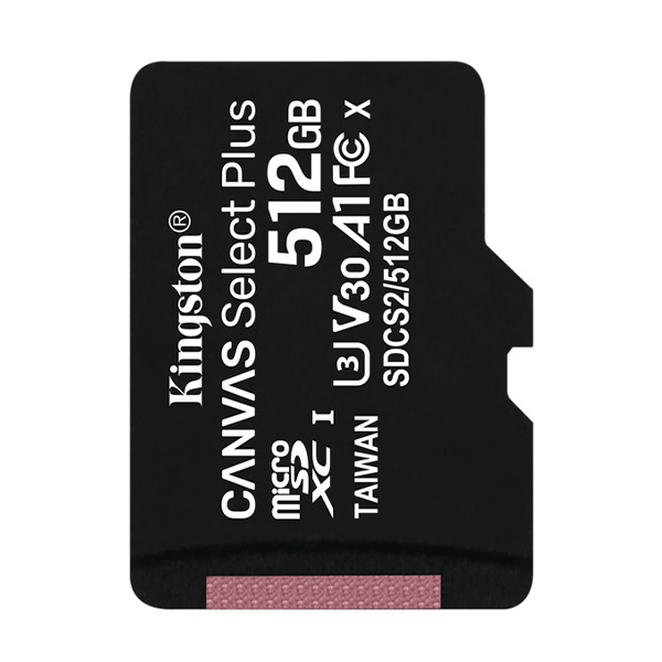 Карта памяти Kingston 512 GB microSDXC Class 10 UHS-I U3 Canvas Select Plus SDCS2/512GBSP
