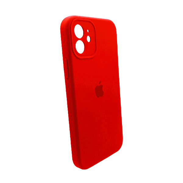 Чохол Soft Touch для Apple iPhone 12 Red with Camera Lens Protection Square