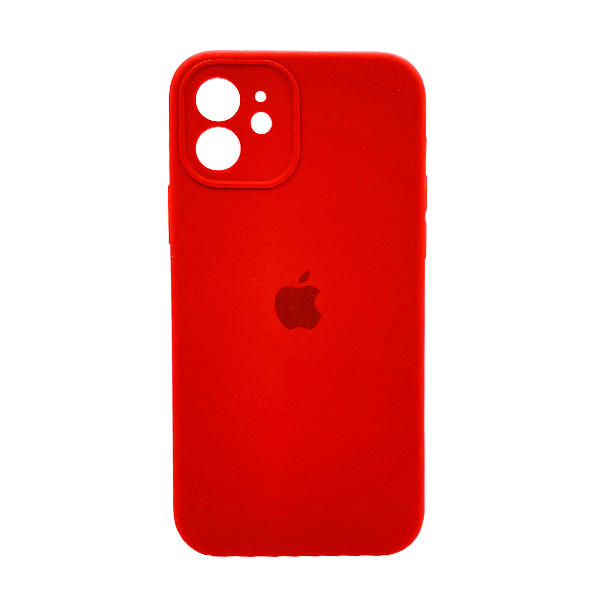 Чохол Soft Touch для Apple iPhone 12 Red with Camera Lens Protection Square