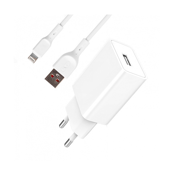 МЗП SkyDolphin SC36L 1USB 2.4A White + Lightning cable (MZP-000116)