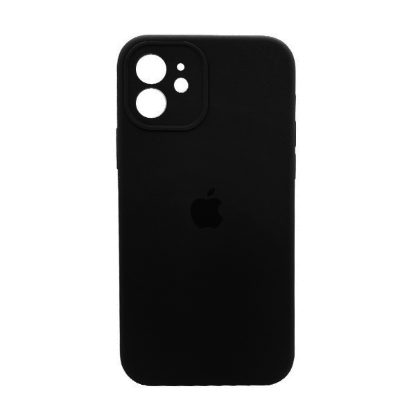 Чохол Soft Touch для Apple iPhone 12 Black with Camera Lens Protection Square