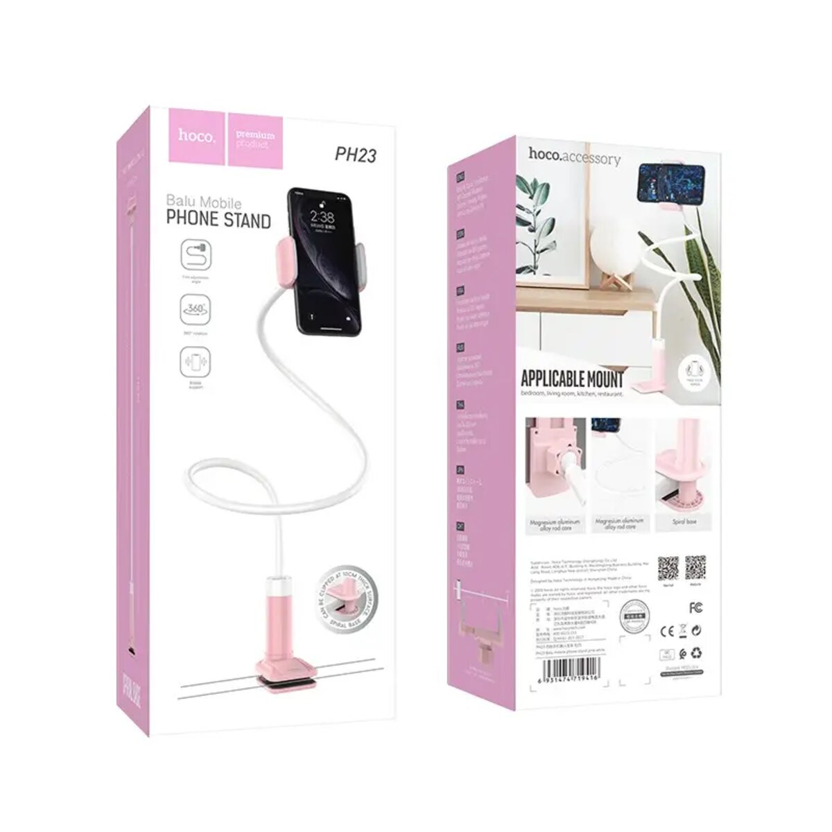 Тримач для мобільного HOCO PH23 Balu mobile phone stand Pink White