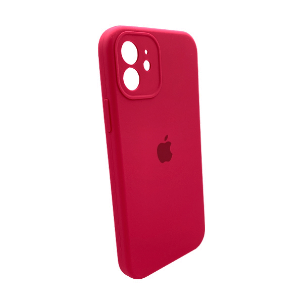 Чехол Soft Touch для Apple iPhone 12 Rose Red with Camera Lens Protection