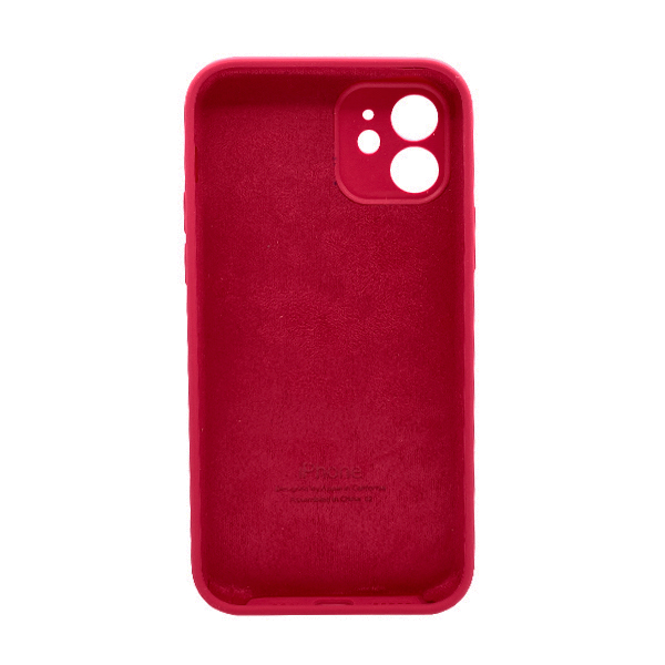 Чехол Soft Touch для Apple iPhone 12 Rose Red with Camera Lens Protection