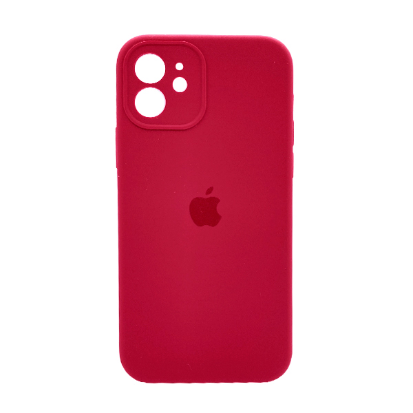 Чехол Soft Touch для Apple iPhone 12 Rose Red with Camera Lens Protection