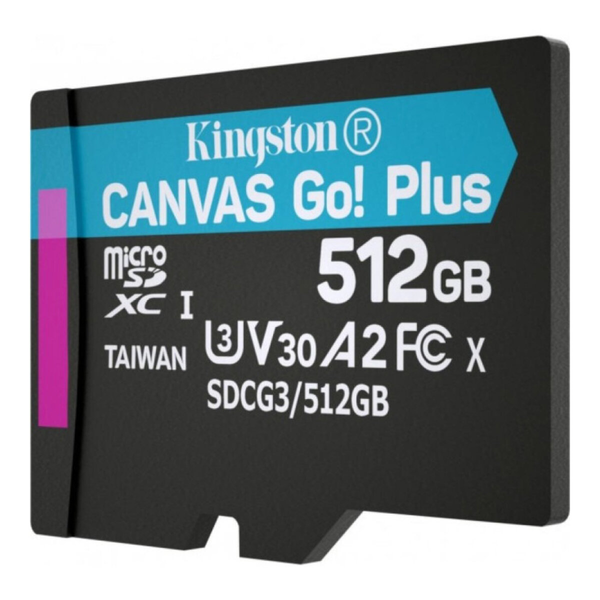 Карта пам'яті microSDXC (UHS-1 U3) Kingston Canvas Go Plus 512Gb class 10 A2 V30 (R170MB/s, W90MB/s)