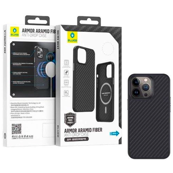 Чехол Blueo Aramid Fiber Anti-Drop Case for iPhone 14 Pro Max with MagSafe Black