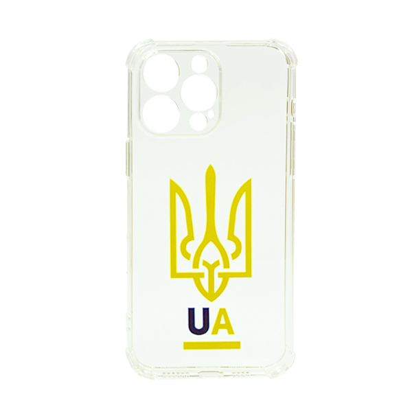 Чохол Wave We are Ukraine Case iPhone 13 Pro Clear U&A with Camera Lens