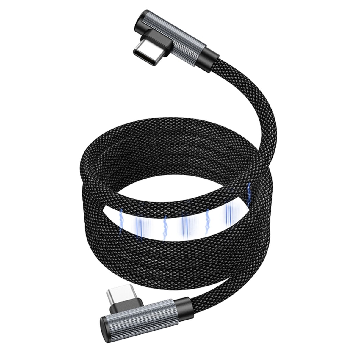 Кабель BOROFONE BU50 elbow magnetic 60W charging data cable Type-C to Type-C 1m Black