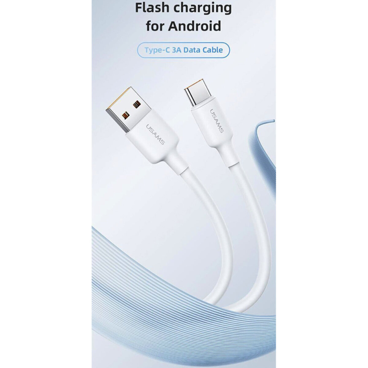 Кабель Usams US-SJ601 U84 Type-C 3A Charging & Data Cable 1m White