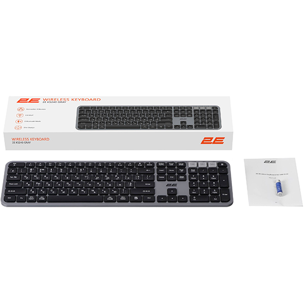 IT/kbrd Клавиатура 2E KS240 WL BT Gray (2E-KS240WG)