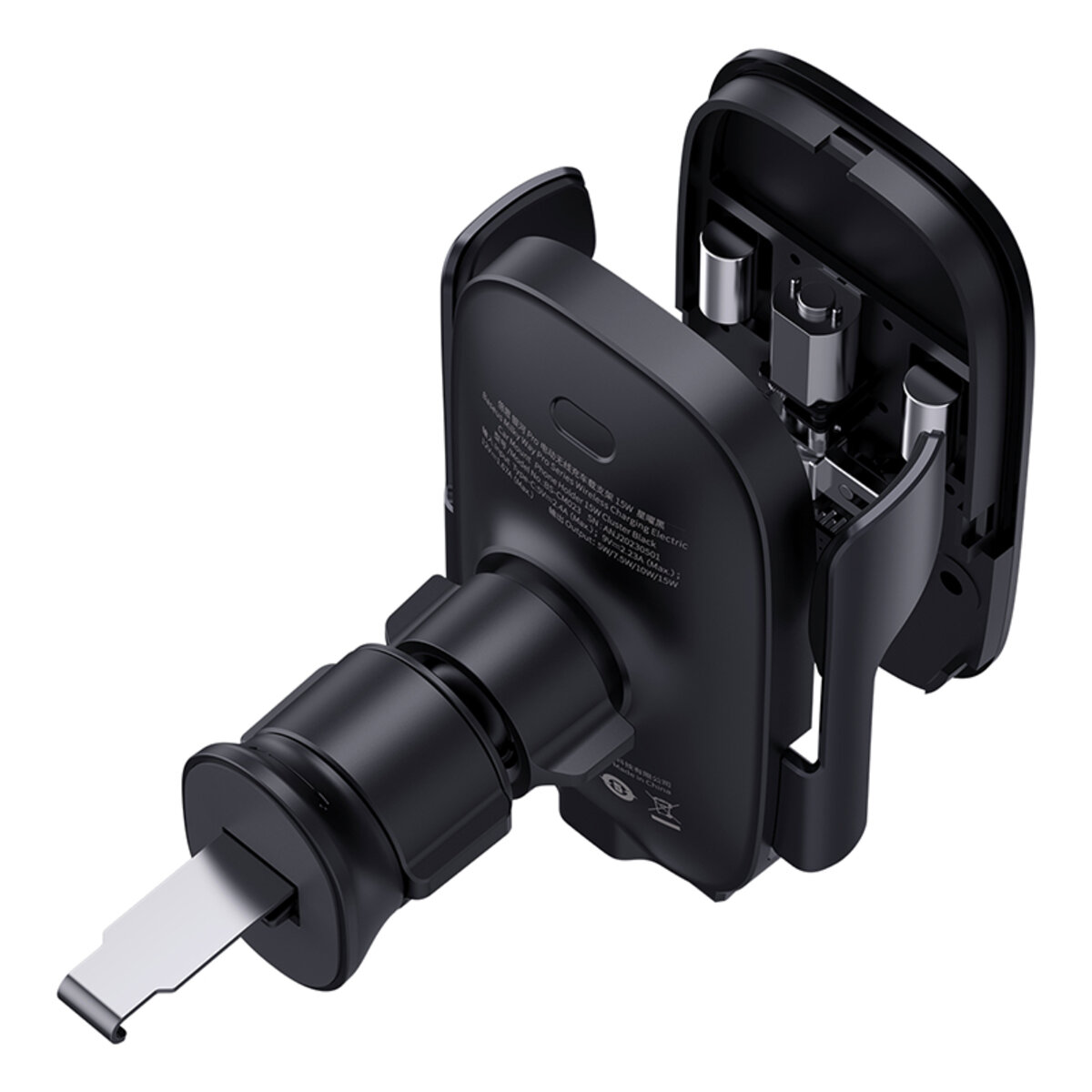 Автотримач для телефона з БЗП Baseus Milky Way Pro Series Wireless Charging Electric Car Mount Phone Holder 15W Cluster Black
