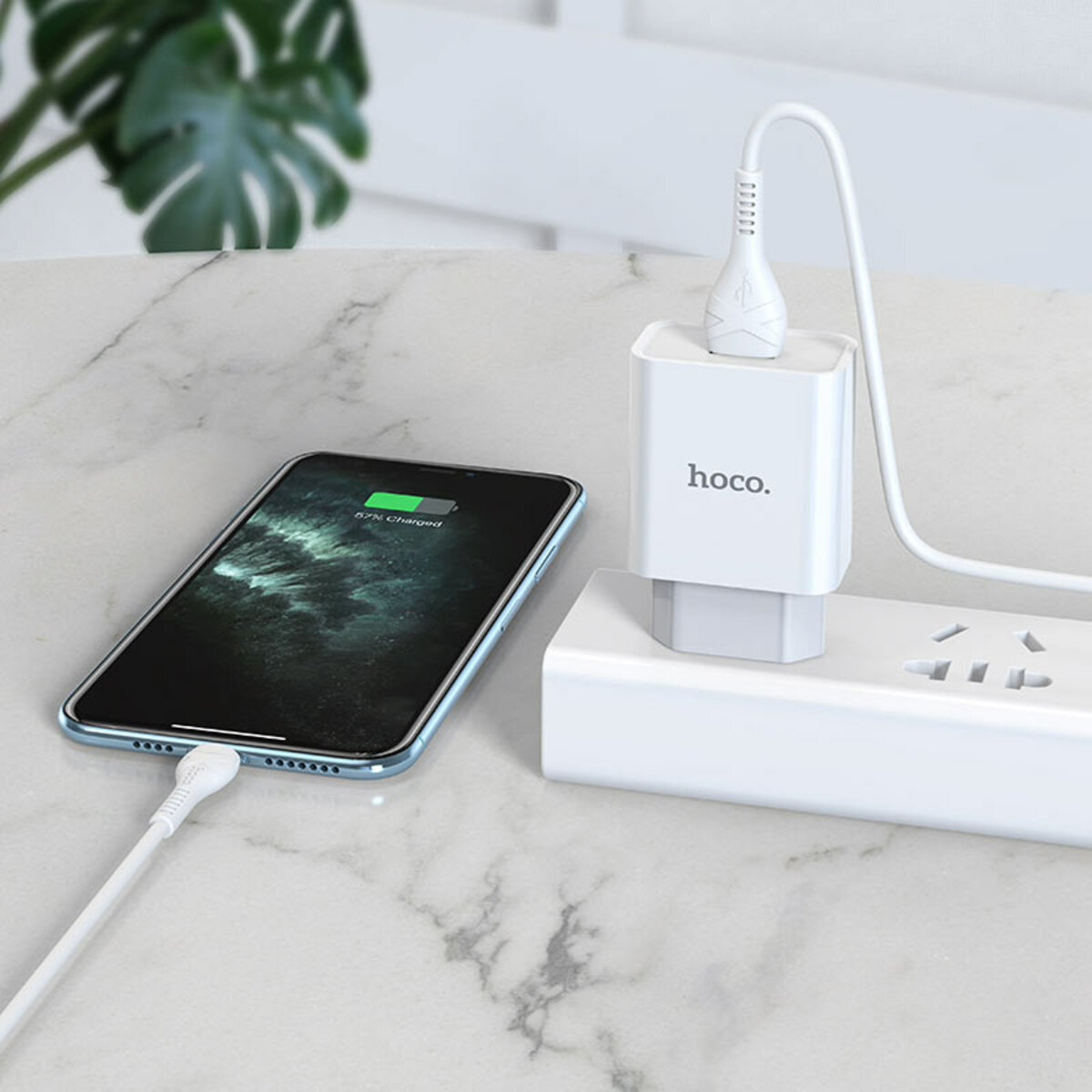 Мережевий зарядний пристрій HOCO C81A Asombroso single port charger 10.5W White