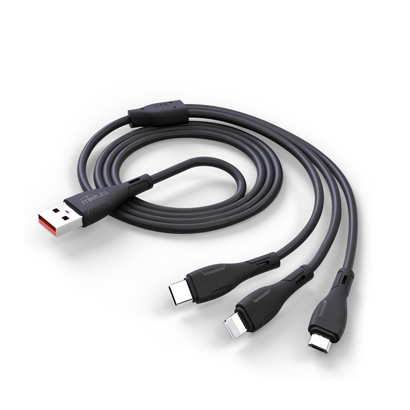 Кабель MIetubl MTB-ODT03 3in1 Lightning+Micro USB+Type-C 1m 3.1A Black