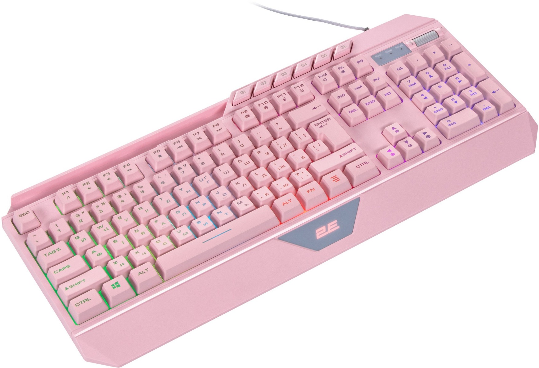 Клавіатура 2E Gaming KG315 RGB USB Pink (2E-KG315UPK)