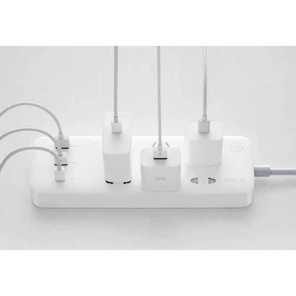 Подовжувач ZMI Power Strip CPX01 White 6 розеток + 2 USB-port + 1 USB-C port 65W