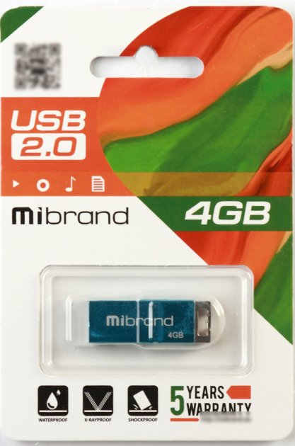 Флешка Mibrand 4GB Сhameleon USB 2.0 Light Blue (MI2.0/CH4U6LU)