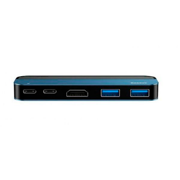 USB-хаб Baseus Transparent Series Type-C Multifunctional HUB Adapter Blue (CAHUB-TD03)