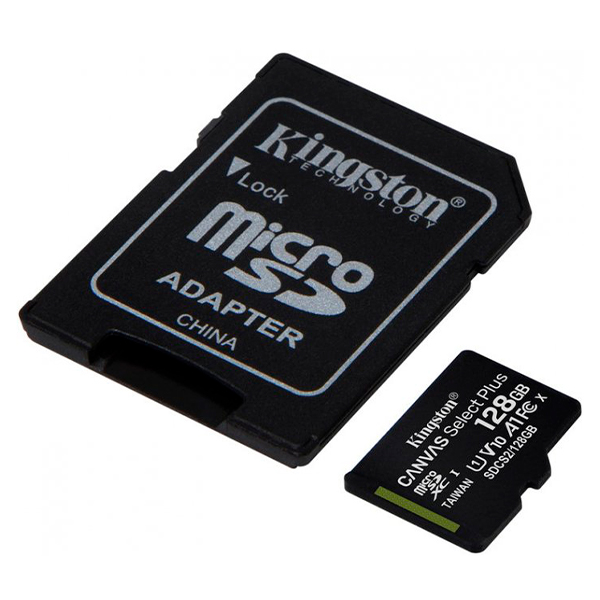 Карта памяти Kingston 128 GB microSDXC Class 10 UHS-I Canvas Select Plus SDCS2/128GBSP