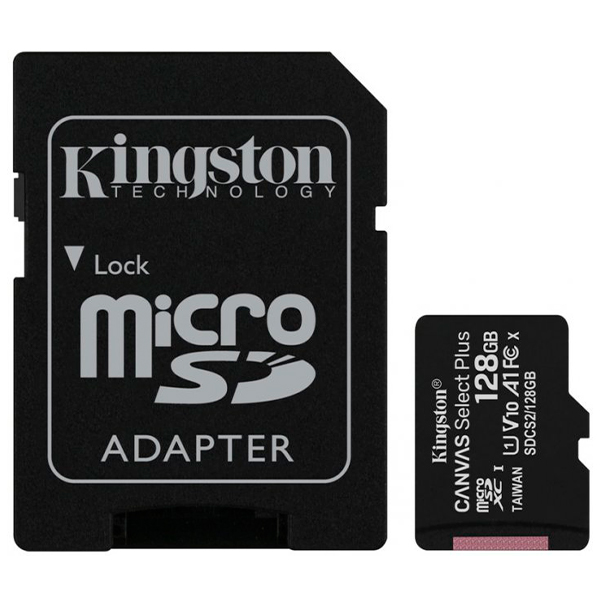 Карта пам'яті Kingston 128 GB microSDXC Class 10 UHS-I Canvas Select Plus SDCS2/128GBSP