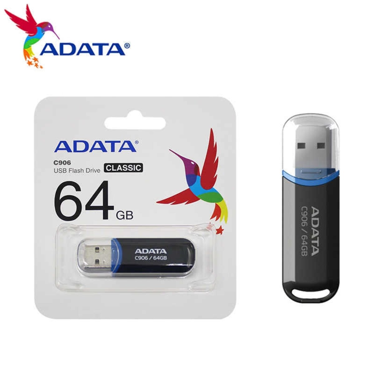 Flash A-DATA USB 2.0 C906 64Gb Black