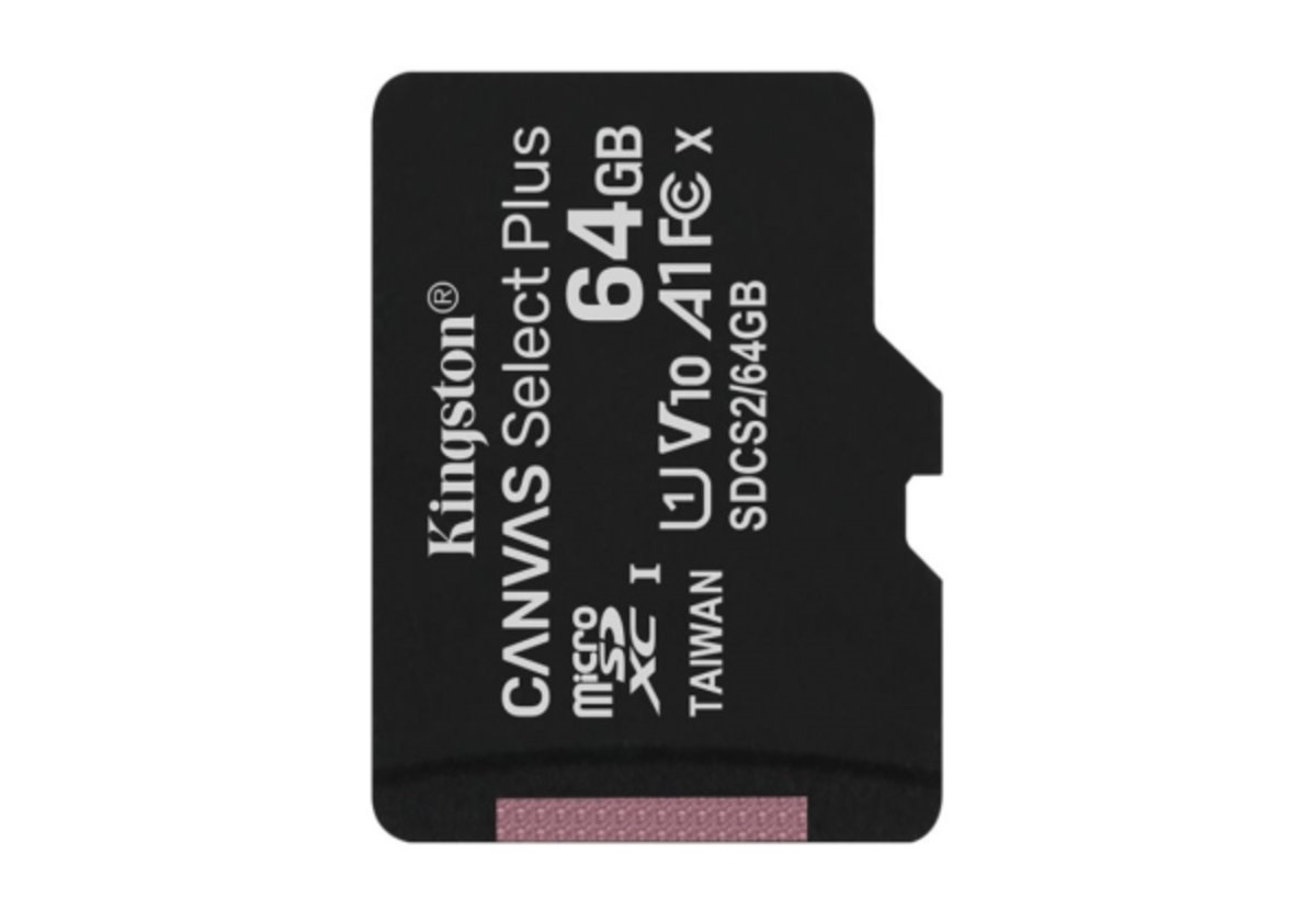 Карта пам'яті microSDXC (UHS-1) Kingston Canvas Select Plus 64Gb class 10 А1 (R-100MB/s) (adapter SD)