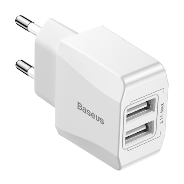 СЗУ Baseus USB Wall Charger 2xUSB 2.1A Mini Dual-U White (CCALL-MN02)