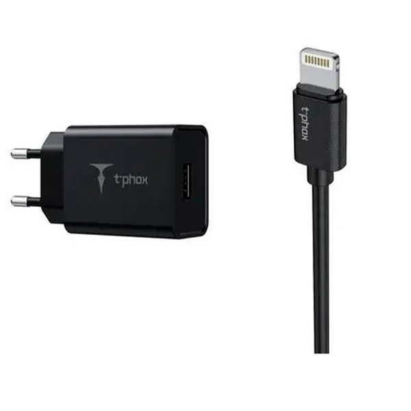 СЗУ T-PHOX Mini 12W 2.4A + Lightning Black