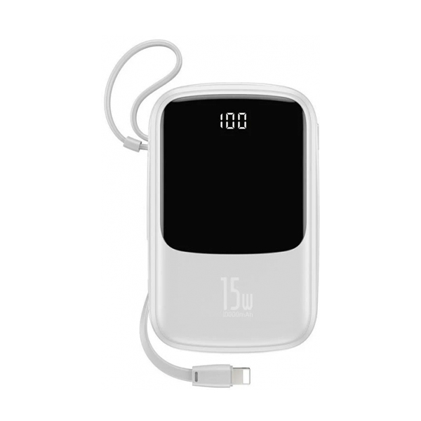 Зовнішній акумулятор Baseus Qpow 10000 mAh White (PPQD-A02) + USB-лампа XO Y1