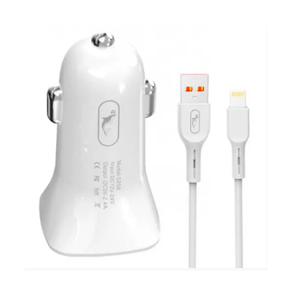 АЗУ SkyDolphin SZ08L + Lightning Cable 2USB/2.4A White