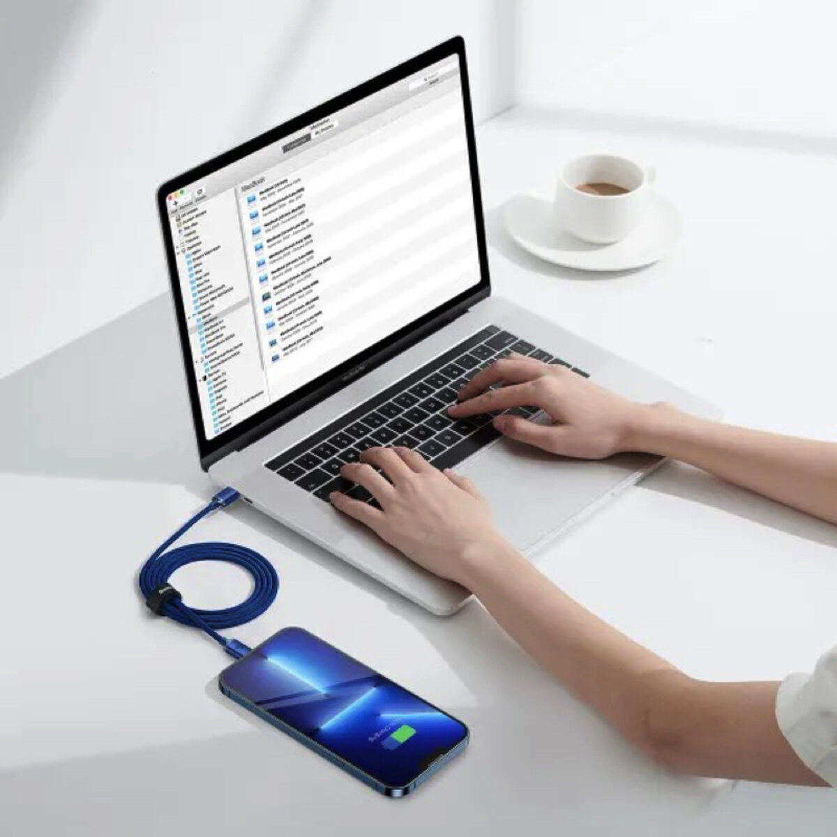 Кабель Baseus Crystal Shine Series Fast Charging Data Cable Type-C to iP 20W 1.2m Blue