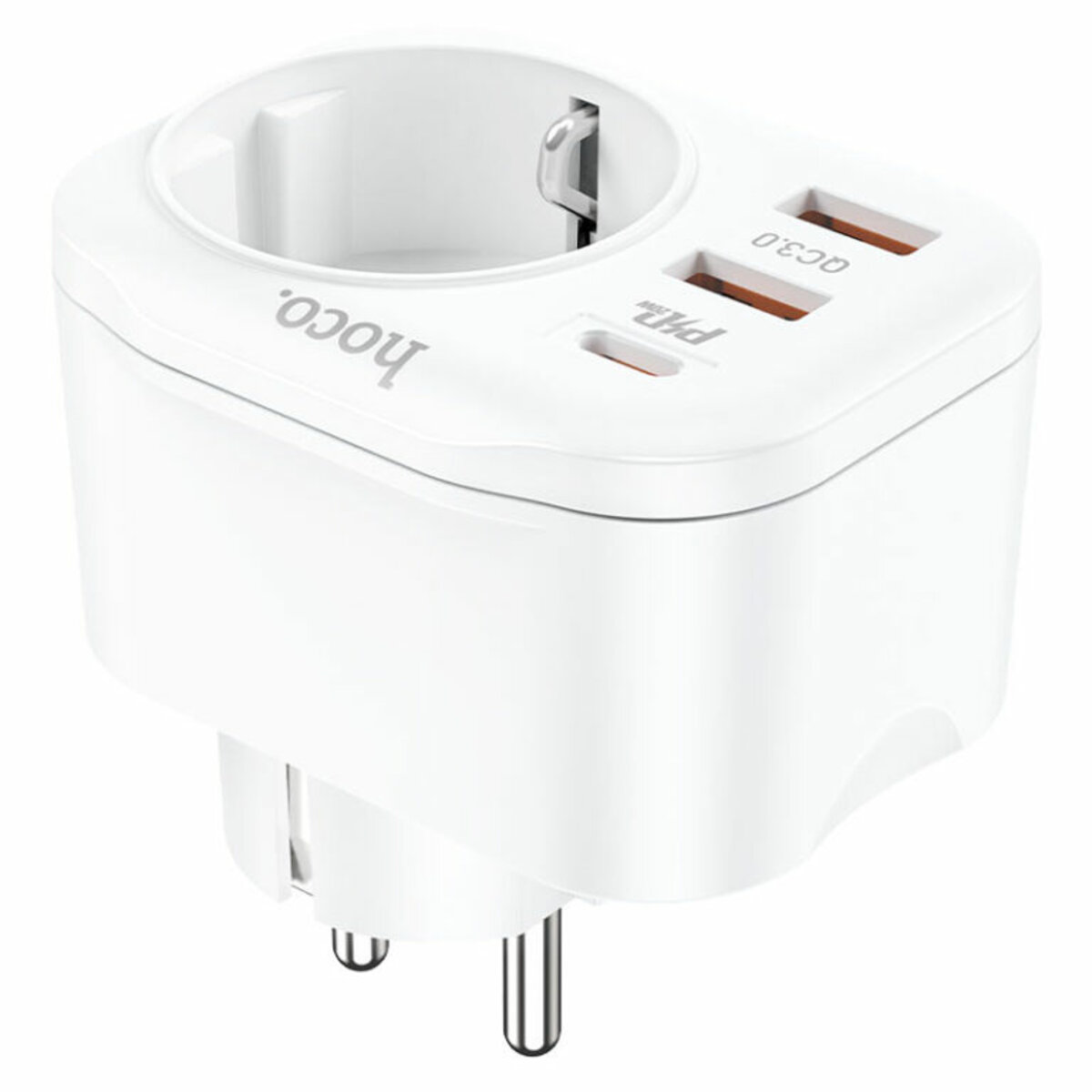 Мережевий зарядний пристрій HOCO NS3 Multifunctional socket(including 1C2A PD20W fast charge) White