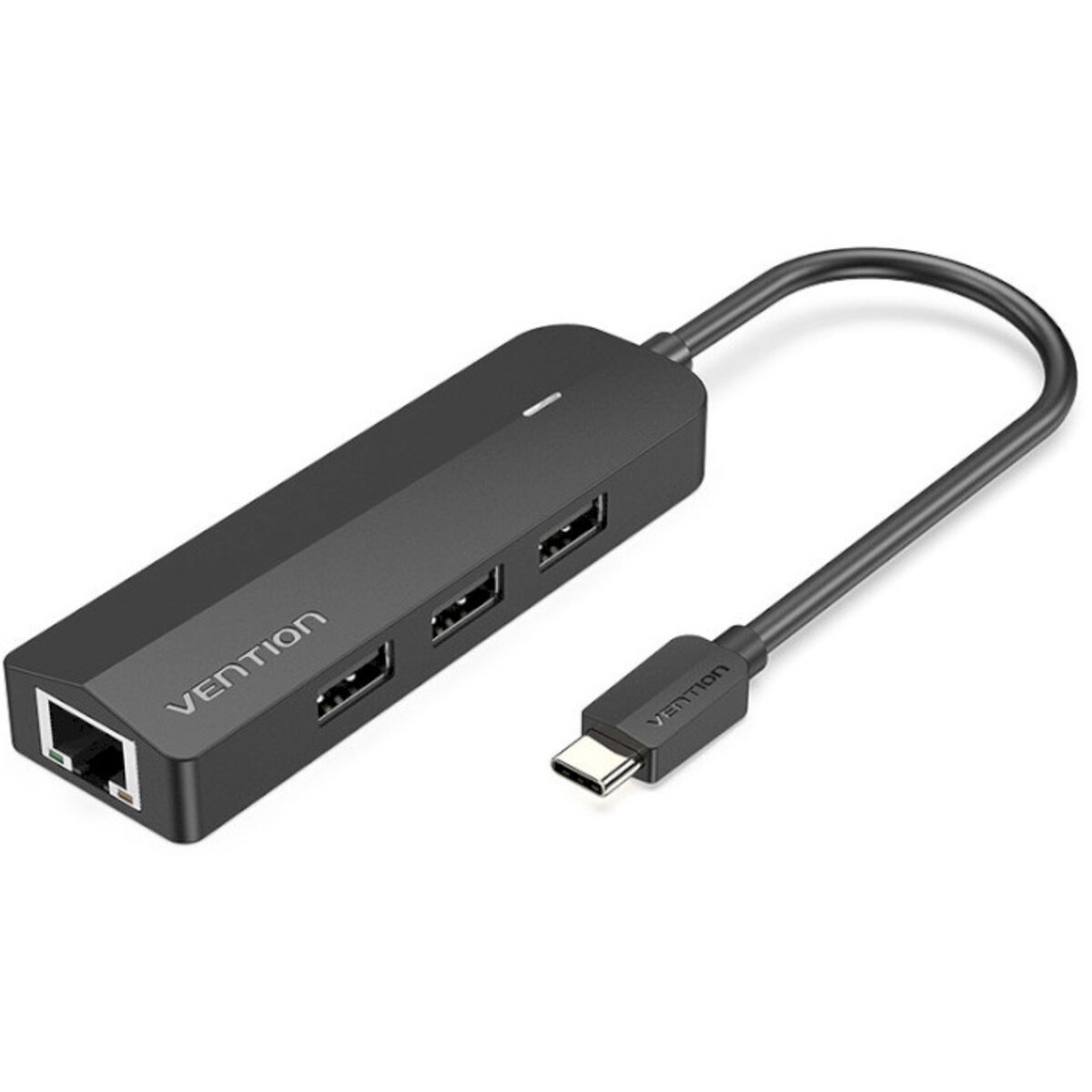 USB-хаб Vention USB-C to USB 2.0*3/RJ45/Micro-B HUB 0.15M Black ABS Type