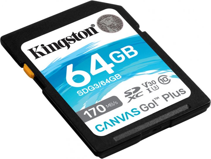 Карта памяти Kingston 64 GB SDXC class 10 UHS-I U3 Canvas Go! Plus SDCG3/64GB