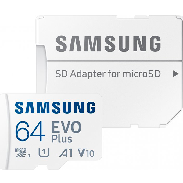 Карта пам'яті Samsung 64 GB microSDXC Class 10 UHS-I EVO Plus + SD Adapter (MB-MC64KA/RU)
